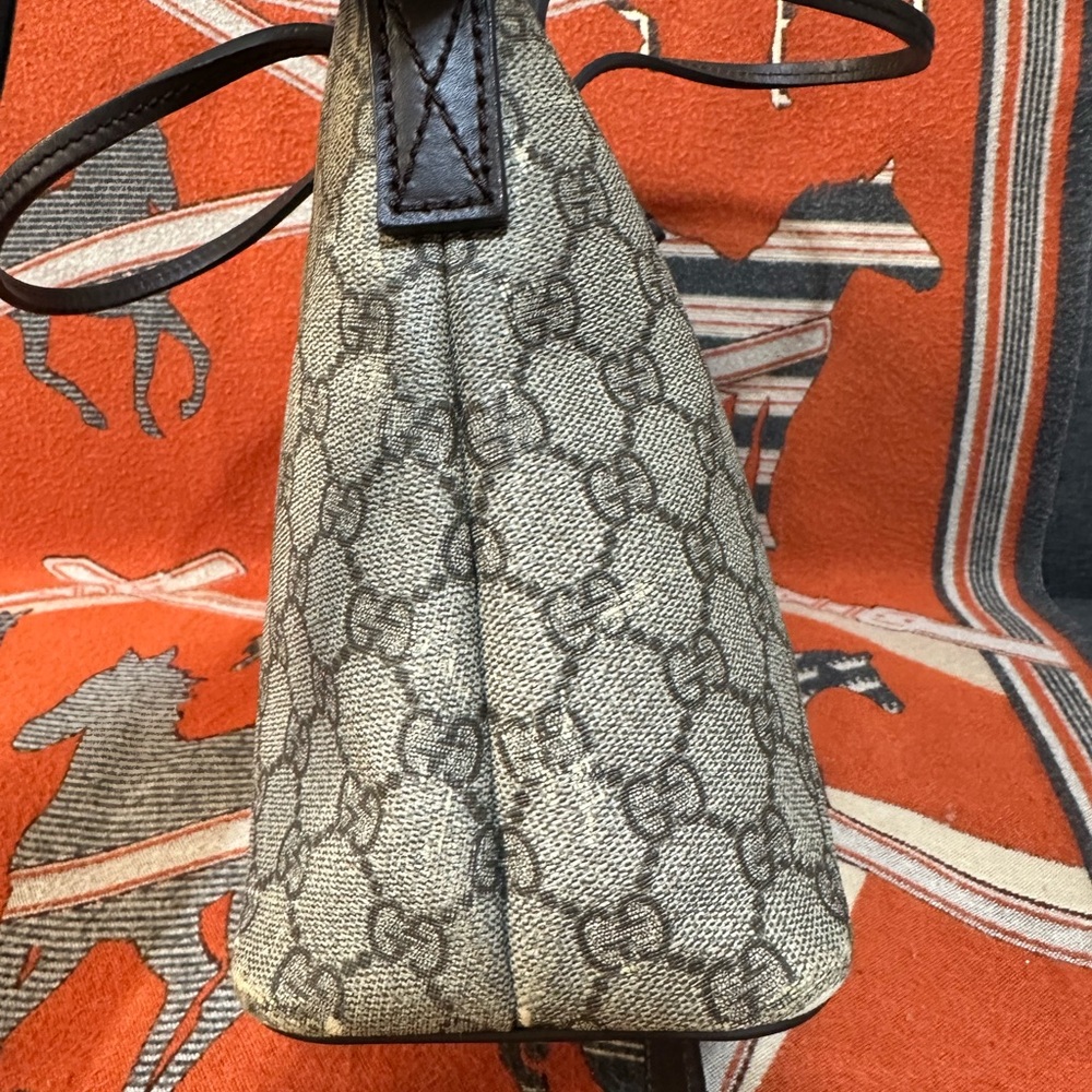 Gucci Gray and Black Monogram Tote - Picture 6 of 16